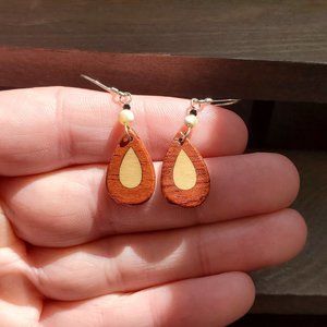 Sterling Silver Beautiful Brown Wood Earrings
